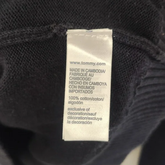 Tommy Hilfiger Navy Blue Fair Aisle Flag Cotton Crewneck Sweater - Picture 9 of 13